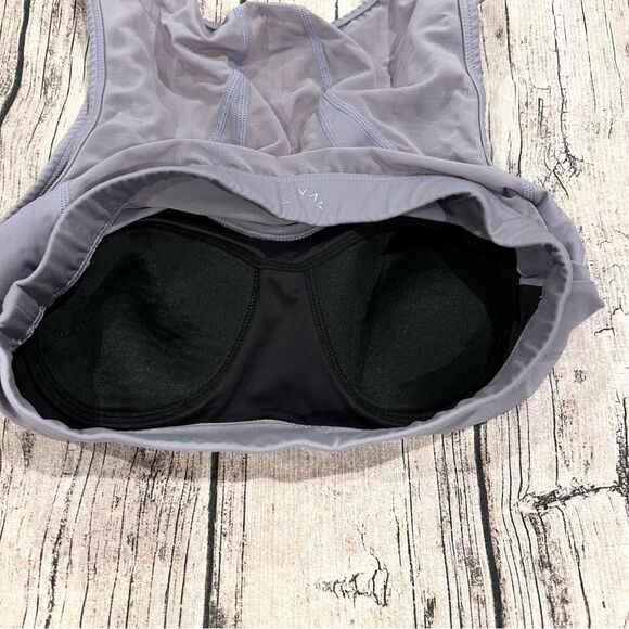 Varley Mesh Back lavender/grey padded sports bra size medium - Picture 4 of 8